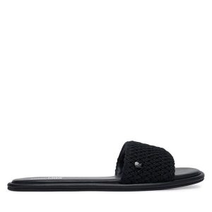 Klapki LOVE MOSCHINO. Czarne klapki LOVE MOSCHINO, bez wzorów, bez obcasa. Za 475,99 zł.