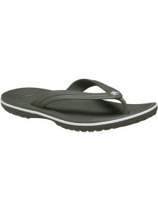 Japonki Dla Dorosłych Crocs Crocband 11033 Flip. Zielone klapki Crocs, bez wzorów, z materiału, bez obcasa. Za 169,99 zł.