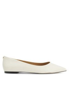 Nine West Baleriny WFA2622-1 Biały. Białe balerinki Nine West, bez wzorów, ze skóry, bez obcasa, bez zapięcia. Za 199,99 zł.
