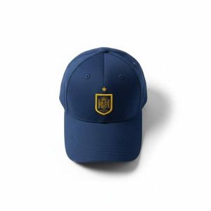 Czapka junior Hiszpania Football granatowa. Niebieskie czapki ADIDAS, bez wzorów, z bawełny, sportowe. Za 149,65 zł.