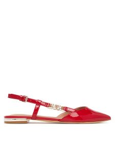 Guess Sandały FLTFR2 PAF05 Czerwony. Czerwone sandały Guess, z aplikacjami, ze skóry, bez obcasa, na płaskiej podeszwie, bez zapięcia. Za 399,99 zł.
