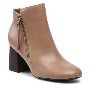 Botki Jenny Fairy. Brązowe botki Jenny Fairy, bez wzorów, bez obcasa, na słupku, bez zapięcia. Za 111,99 zł.