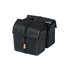 Rower – podwójna torba „Urban Dry MIK 2.0”. Czarne shopper bag BASIL, bez wzorów, bez dodatków. Za 543,50 zł.