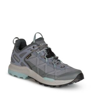 Buty sportowe trekkingowe damskie Aku Rocket Gore-tex wygodne lekkie. Fioletowe buty trekkingowe Aku, z gore-texu, bez zapięcia. Za 399,00 zł.