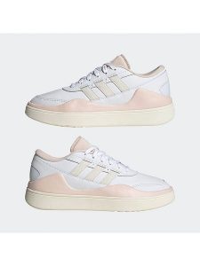 Adidas Sneakersy "Osade" w kolorze biało-jasnoróżowym rozmiar: 38,5. Białe trampki ADIDAS, bez wzorów, z materiału, bez zapięcia. Za 325,95 zł.