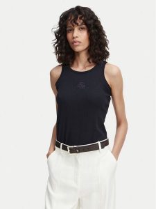 Beverly Hills Polo Club Top P-SS26W-TK550000 Granatowy Regular Fit. Niebieskie topy Beverly Hills Polo Club, s, bez wzorów, z bawełny, bez kołnierzyka, bez ramiączek. Za 58,99 zł.