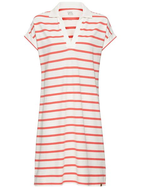 Camel Active Sukienka w kolorze biało-różowym rozmiar: L. Białe sukienki Camel Active, na co dzień, l, bez wzorów, z bawełny, bez kołnierzyka, bez ramiączek, mini, proste. Za 140,86 zł.