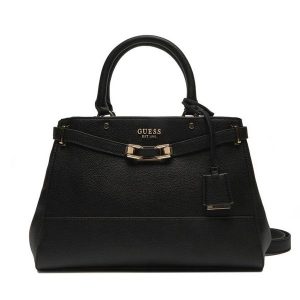 Torebka Guess. Czarne kuferki Guess, z aplikacjami, bez dodatków. Za 399,99 zł.