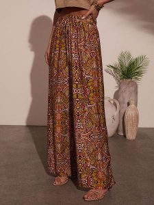 LA Angels Spodnie w kolorze beżowo-oliwkowo-jasnobrązowym rozmiar: L. Brązowe spodnie z wysokim stanem LA Angels, bez wzorów, z materiału, z podwyższonym stanem. Za 130,99 zł.