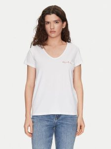 Pieces T-Shirt Silly 17156926 Biały Regular Fit. Białe t-shirty Pieces, s, bez wzorów, z bawełny, bez kołnierzyka, bez ramiączek. Za 99,99 zł.