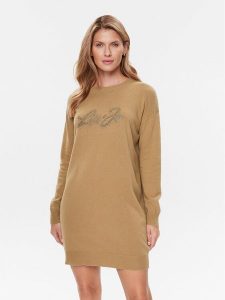 Liu Jo Sukienka dzianinowa MF3366 MS14G Brązowy Regular Fit. Brązowe kombinezony Liu Jo, xs, bez wzorów, z dzianiny, bez kołnierzyka, bez ramiączek. Za 649,99 zł.