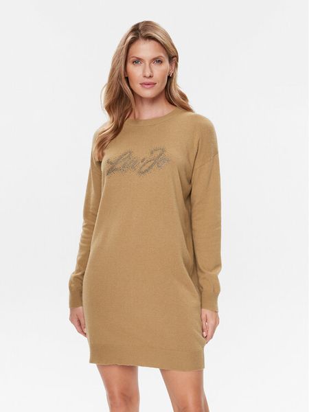 Liu Jo Sukienka dzianinowa MF3366 MS14G Brązowy Regular Fit. Brązowe kombinezony Liu Jo, xs, bez wzorów, z dzianiny, bez kołnierzyka, bez ramiączek. Za 649,99 zł.