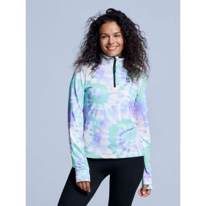 Bluza narciarska - Damska - Cabin Life - Tiedye. Fioletowe bluzy POEDERBAAS, na zimę, xs, bez wzorów, z elastanu, bez kaptura. W wyprzedaży za 242,82 zł.