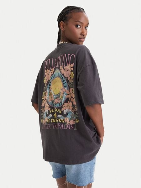 Billabong T-Shirt Floral Rocker EBJZT00590 Czarny Loose Fit. Czarne t-shirty Billabong, l, bez wzorów, z bawełny, bez kołnierzyka, bez ramiączek. Za 169,99 zł.