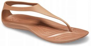 Japonki Dla Dorosłych Crocs Sexi Flip. Brązowe klapki Crocs, bez wzorów, z materiału, bez obcasa. Za 199,99 zł.