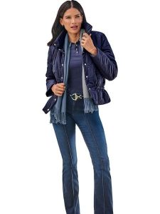 Heine Kurtka pikowana w kolorze granatowym rozmiar: 46. Niebieskie kurtki Heine, bez wzorów, bez kaptura. Za 104,14 zł.