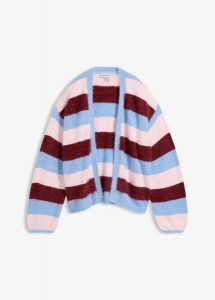 Kardigan oversize. Czerwone kardigany bonprix, bez wzorów, bez ramiączek. Za 129,99 zł.