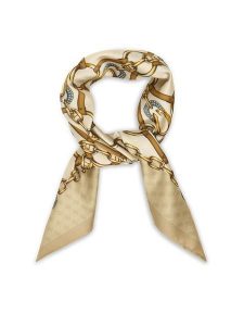 Guess Apaszka AW5415 POL03 Beżowy. Brązowe rękawiczki Guess, z aplikacjami, z materiału. Za 159,99 zł.