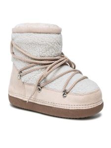 DeeZee Śniegowce WS19002-03 Beżowy. Brązowe buty zimowe DeeZee, z materiału, bez obcasa, bez zapięcia. Za 199,99 zł.