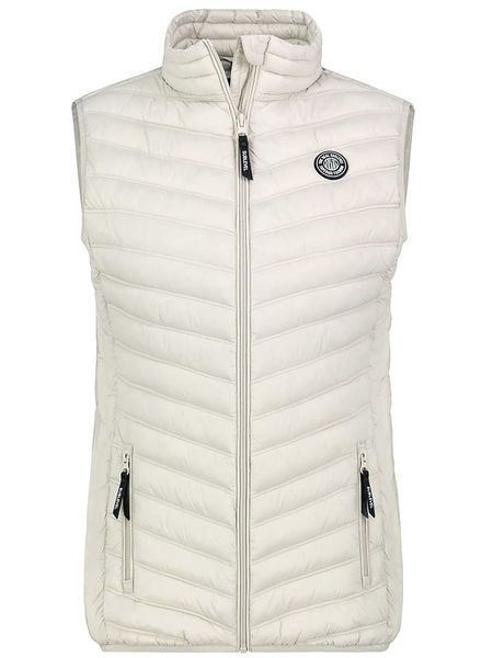 Sublevel Kamizelka pikowana w kolorze kremowym rozmiar: L. Brązowe kamizelki Sublevel, l, bez wzorów, bez kołnierzyka, bez ramiączek, bez kaptura. Za 135,17 zł.