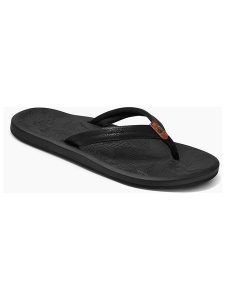 Reef Japonki "Tides" w kolorze czarnym rozmiar: 38,5. Czarne klapki Reef, bez wzorów, z tkaniny, z otwartym noskiem, bez obcasa. Za 180,45 zł.