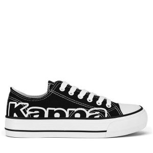 Trampki Kappa. Czarne trampki Kappa, bez wzorów, bez zapięcia. Za 99,99 zł.