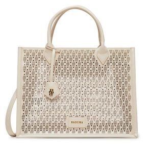 Torebka Badura. Brązowe shopper bag Badura, bez wzorów, bez dodatków. Za 299,99 zł.