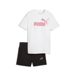 Młodzieżowy zestaw Essentials z koszulką i szortami z logo No.1 PUMA. Biała bluzki Puma, m, bez wzorów, z gumy, młodzieżowe, bez kołnierzyka, bez ramiączek. Za 169,00 zł.