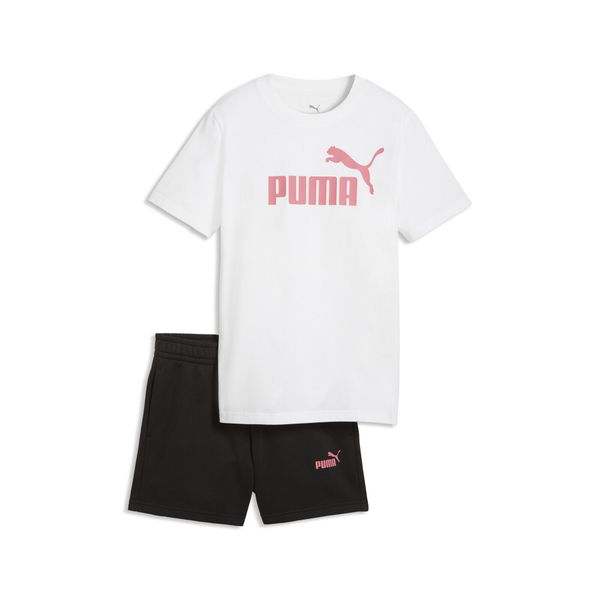 Młodzieżowy zestaw Essentials z koszulką i szortami z logo No.1 PUMA. Biała bluzki Puma, m, bez wzorów, z gumy, młodzieżowe, bez kołnierzyka, bez ramiączek. Za 169,00 zł.