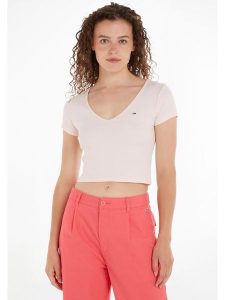 TOMMY JEANS Koszulka w kolorze jasnoróżowym rozmiar: XL. Różowe bluzki Tommy Jeans, xl, bez wzorów, z jeansu, bez kołnierzyka, bez ramiączek. Za 52,67 zł.