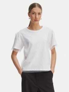 Rinascimento T-Shirt CFC0128089003 Biały Regular Fit. Białe t-shirty Rinascimento, s, bez wzorów, z bawełny, bez kołnierzyka, bez ramiączek. Za 299,99 zł.