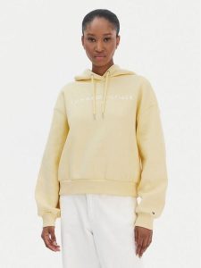 Tommy Hilfiger Bluza Corp Logo WW0WW47832 Żółty Regular Fit. Żółte bluzy TOMMY HILFIGER, m, bez wzorów, z bawełny, bez kaptura. Za 349,99 zł.