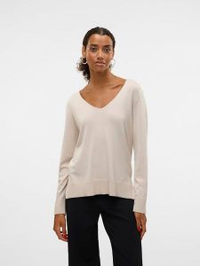 Vero Moda Sweter w kolorze beżowym rozmiar: S. Brązowe swetry oversize Vero Moda, s, bez wzorów, z wiskozy, bez ramiączek. Za 83,62 zł.
