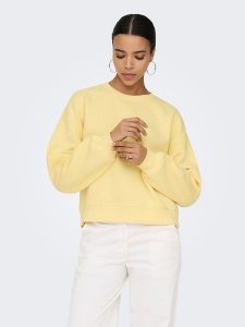 ONLY Bluza w kolorze żółtym rozmiar: M. Żółte bluzy ONLY, m, bez wzorów, z bawełny, bez kaptura. Za 60,99 zł.