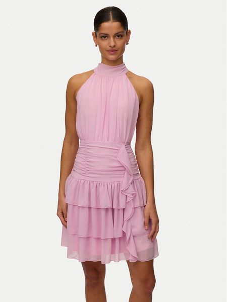 Vero Moda Sukienka koktajlowa Serena 10348178 Różowy Regular Fit. Czerwone kombinezony Vero Moda, l, bez wzorów, z syntetyku, wizytowe, bez kołnierzyka, bez ramiączek. Za 212,99 zł.