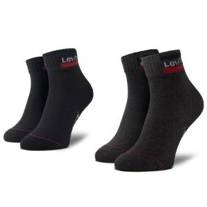 Skarpety krótkie Levi's®. Czarne skarpetki bez wzorów. Za 49,99 zł.