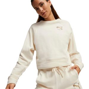Bluza sportowa damska Puma Better Sportswear Crew. Brązowe bluzy Puma, l, bez wzorów, bez kaptura. Za 390,00 zł.