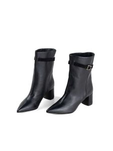 Anna Morellini Skórzane botki "Fabrida" w kolorze czarnym rozmiar: 38. Czarne botki Anna Morellini, bez wzorów, bez obcasa, bez zapięcia. Za 590,20 zł.