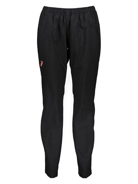 Asics Spodnie przeciwdeszczowe w kolorze czarnym rozmiar: S. Czarne spodnie dresowe ASICS, s, bez wzorów. Za 183,15 zł.