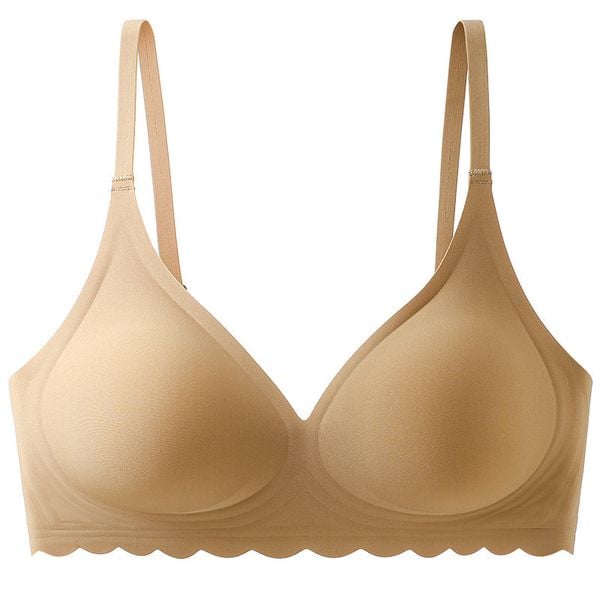 Bezszwowy biustonosz piankowy z elastycznego materiału Seita. Brązowe biustonosze Intica, bez wzorów, z materiału. W wyprzedaży za 119,00 zł.