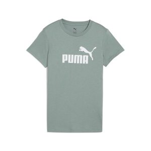 Damska koszulka z logo ESS No. 1 PUMA Green Moon. Szare bluzki Puma, xs, bez wzorów, sportowe, bez kołnierzyka, bez ramiączek. Za 74,99 zł.