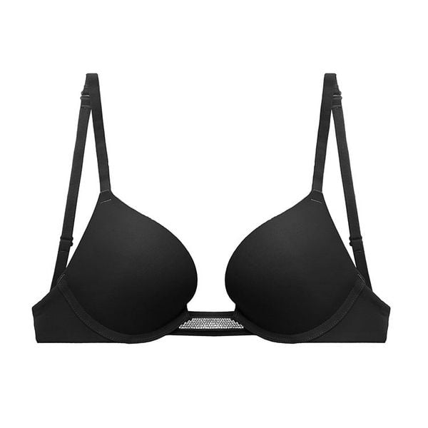 Biustonosz push-up modelujący z elastycznego materiału na co dzień i wyjątkowe okazje Nives. Czarne biustonosze Intica, bez wzorów. Za 159,00 zł.