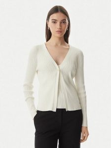 Calvin Klein Kardigan LV044G303G Kremowy Regular Fit. Białe kardigany Calvin Klein, z bawełny. Za 529,99 zł.