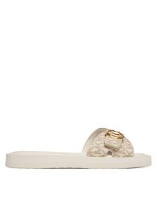 MICHAEL Michael Kors Klapki MK Pool 40R6MKFA1B Écru. Białe klapki MICHAEL Michael Kors, bez wzorów, ze skóry, bez obcasa. Za 319,99 zł.