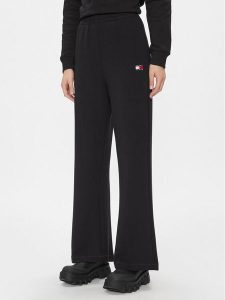 Tommy Jeans Spodnie dresowe DW0DW17312 Czarny Wide Leg. Czarne spodnie dresowe Tommy Jeans, s, bez wzorów, z dresówki. Za 359,99 zł.