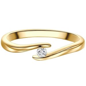 Trilani Pierscionek Solitaire aus Sterling Silber in Gelbgold mit Zirkonia Pierścionki 1 ct Damski. Białe pierścionki Trilani, z cyrkonią, pozłacane. Za 239,99 zł.