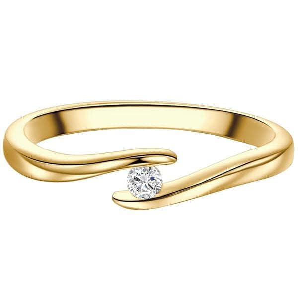 Trilani Pierscionek Solitaire aus Sterling Silber in Gelbgold mit Zirkonia Pierścionki 1 ct Damski. Białe pierścionki Trilani, z cyrkonią, pozłacane. Za 239,99 zł.