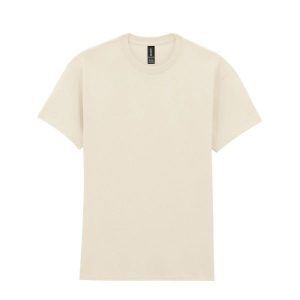 Ciężka Bawełniana Koszulka Unisex Dla Dorosłych. Brązowe bluzki GILDAN, xl, bez wzorów, z bawełny, sportowe, bez kołnierzyka, bez ramiączek. Za 52,99 zł.