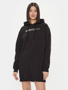 Calvin Klein Jeans Sukienka codzienna Double Ck Hoodie Dress J20J223257 Czarny Oversize. Czarne kombinezony Calvin Klein Jeans, s, bez wzorów, z bawełny, bez kołnierzyka, bez ramiączek. Za 279,99 zł.