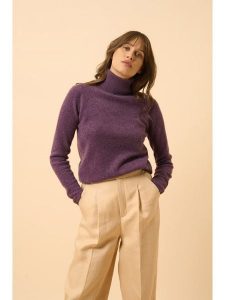 Just Cashmere Kaszmirowy golf "Ava" w kolorze fioletowym rozmiar: M. Różowe golfy Just Cashmere, bez wzorów, z kaszmiru. Za 336,61 zł.